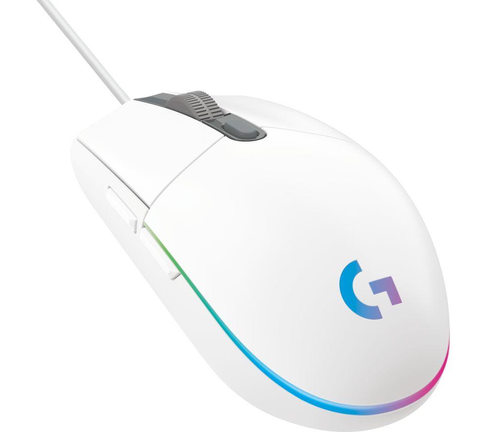 LOGITECH G203 Lightsync Optical Gaming Mouse - White, White