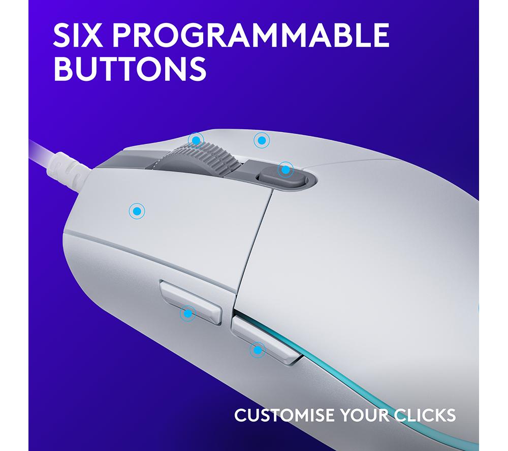 LOGITECH G203 Lightsync Optical Gaming Mouse - White image number 3 of 13