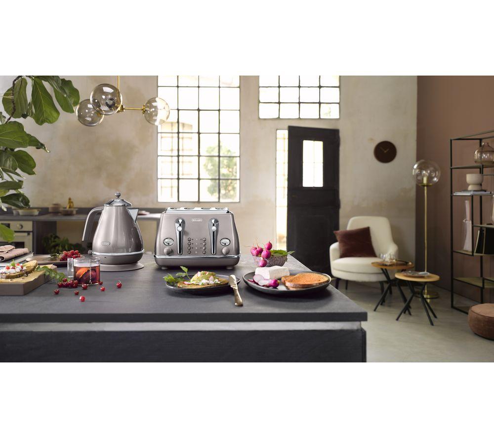 De'Longhi KBOT3001.GY NEW Jug Kettle Icona Metallics Anti