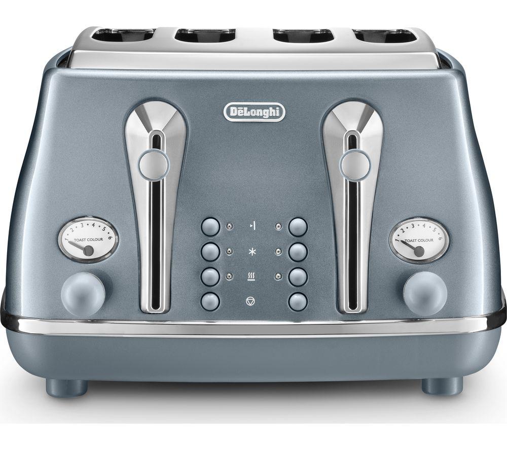 Buy DELONGHI Icona Metallics CTOT4003.AZ 4 Slice Toaster Blue