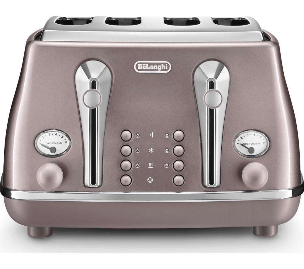 DELONGHI Icona Metallics CTOT4003.PK 4-Slice Toaster - Violet