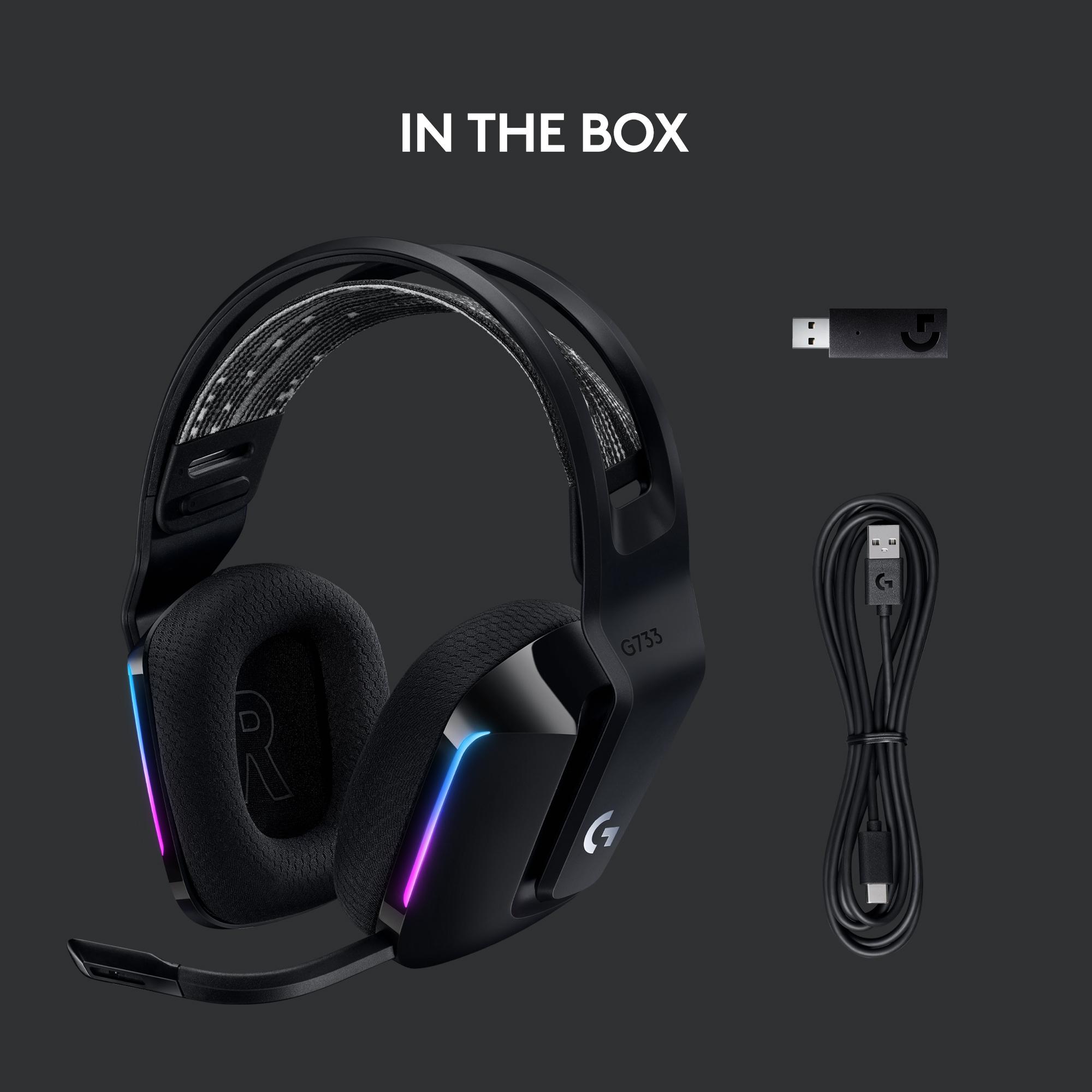  Logitech G733 LIGHTSPEED Wireless Gaming Headset with  suspension headband, LIGHTSYNC RGB, Blue VO!CE mic technology and PRO-G  audio drivers - Lilac : Everything Else