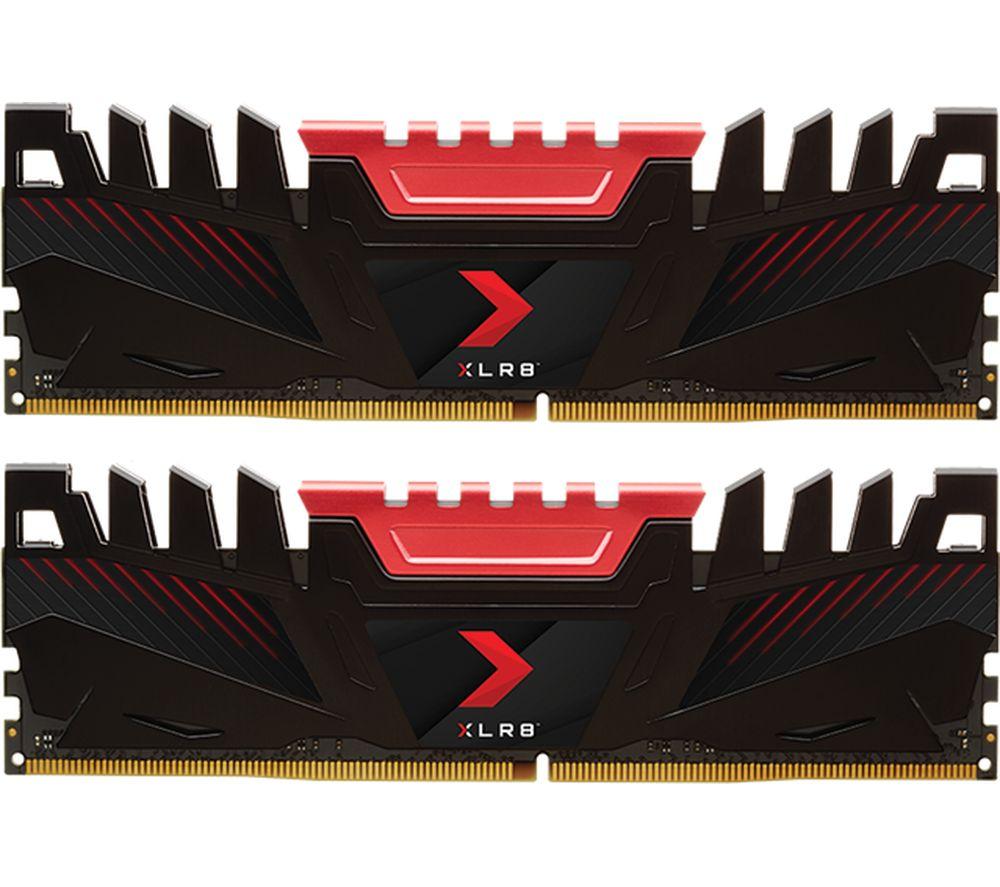 PNY XLR8 DDR4 3200 MHz 16GB 2x16 Kit Desktop RAM, Red
