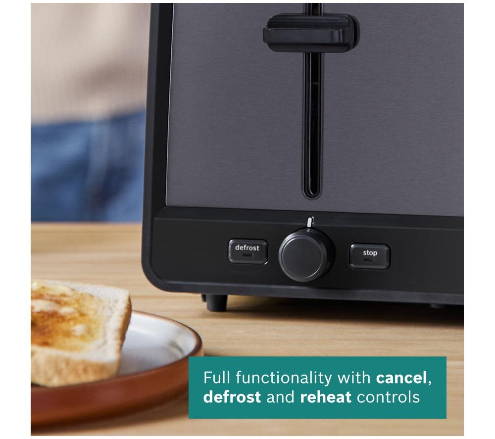 BOSCH DesignLine Ergo TAT5P445GB 4-Slice Toaster &ndash; Anthracite image number 7 of 12