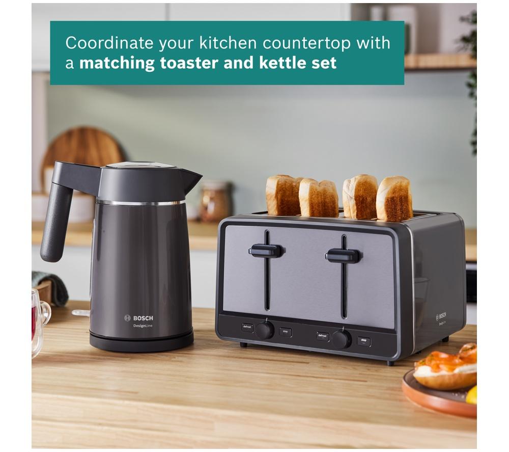 BOSCH DesignLine Ergo TAT5P445GB 4-Slice Toaster &ndash; Anthracite image number 10 of 12