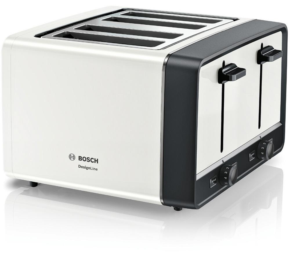 BOSCH DesignLine Ergo TAT5P441GB 4-Slice Toaster   White