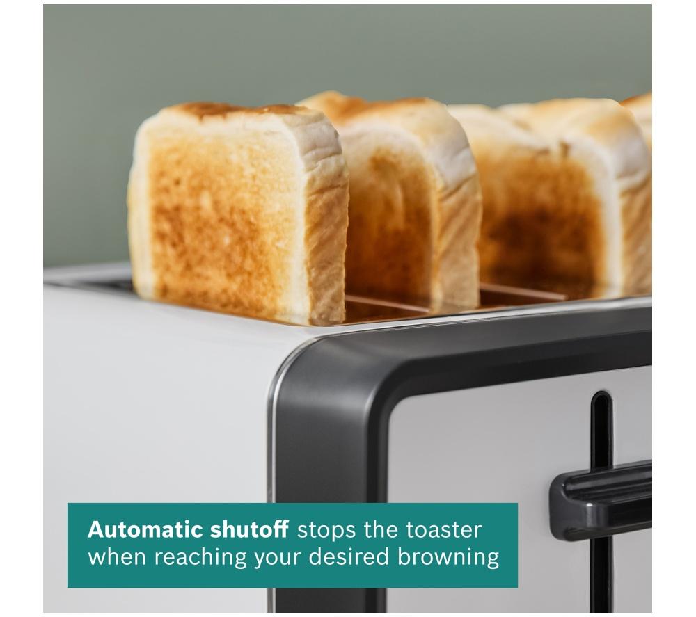 BOSCH DesignLine Ergo TAT5P441GB 4-Slice Toaster &ndash; White image number 8 of 12