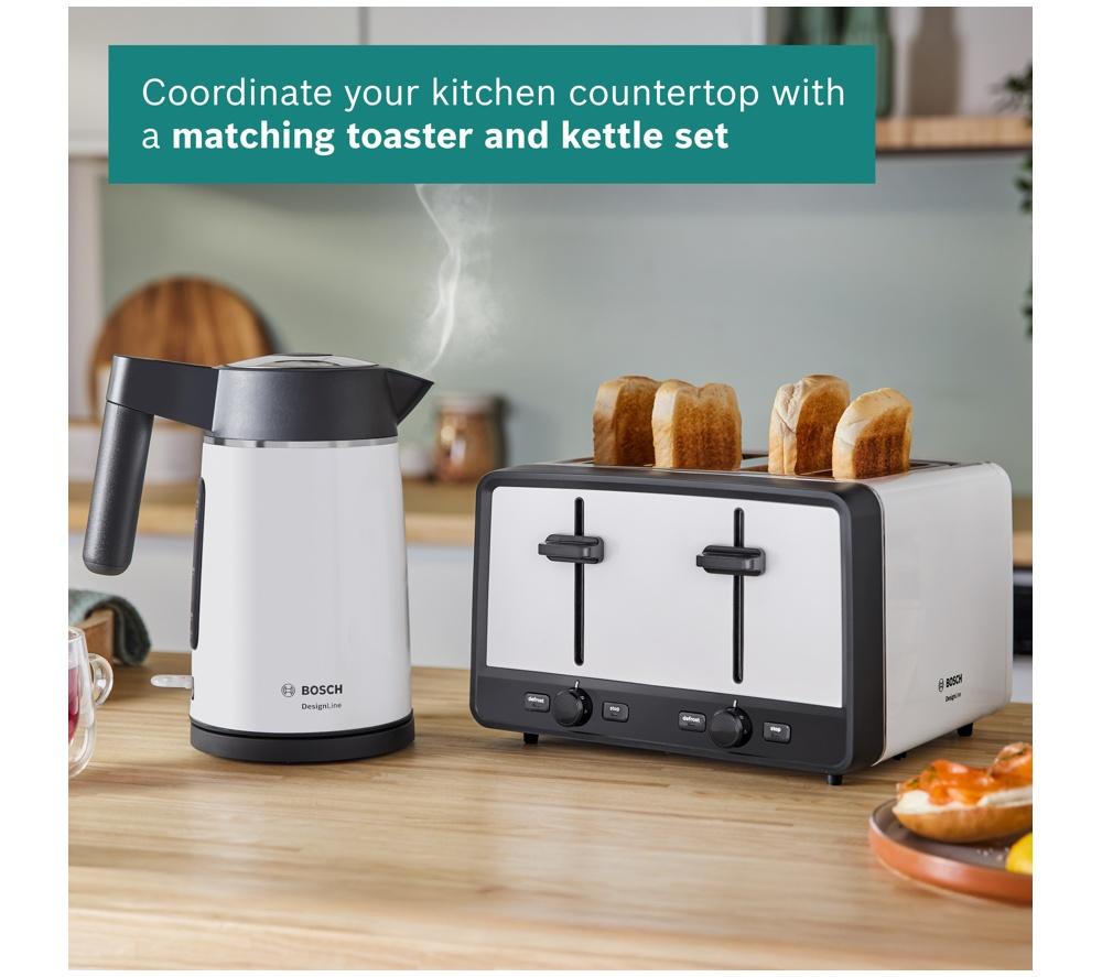 BOSCH DesignLine Ergo TAT5P441GB 4-Slice Toaster &ndash; White image number 10 of 12
