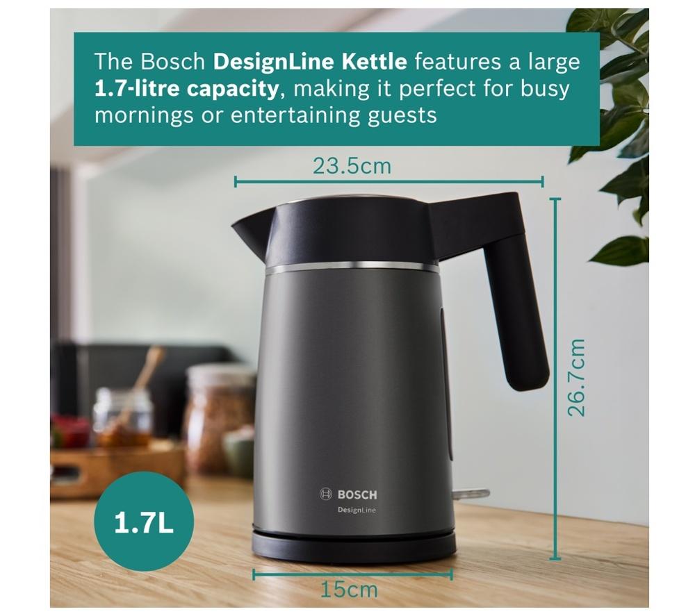 BOSCH DesignLine Ergo TWK5P475GB Cordless Jug Kettle - Black & Anthracite image number 2 of 11