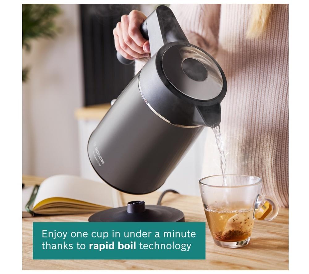 BOSCH DesignLine Ergo TWK5P475GB Cordless Jug Kettle - Black & Anthracite image number 4 of 11