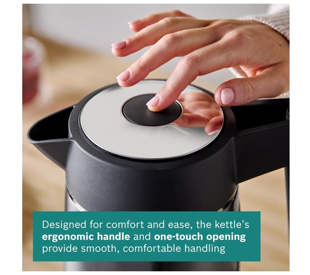 BOSCH DesignLine Ergo TWK5P475GB Cordless Jug Kettle - Black & Anthracite image number 8 of 11