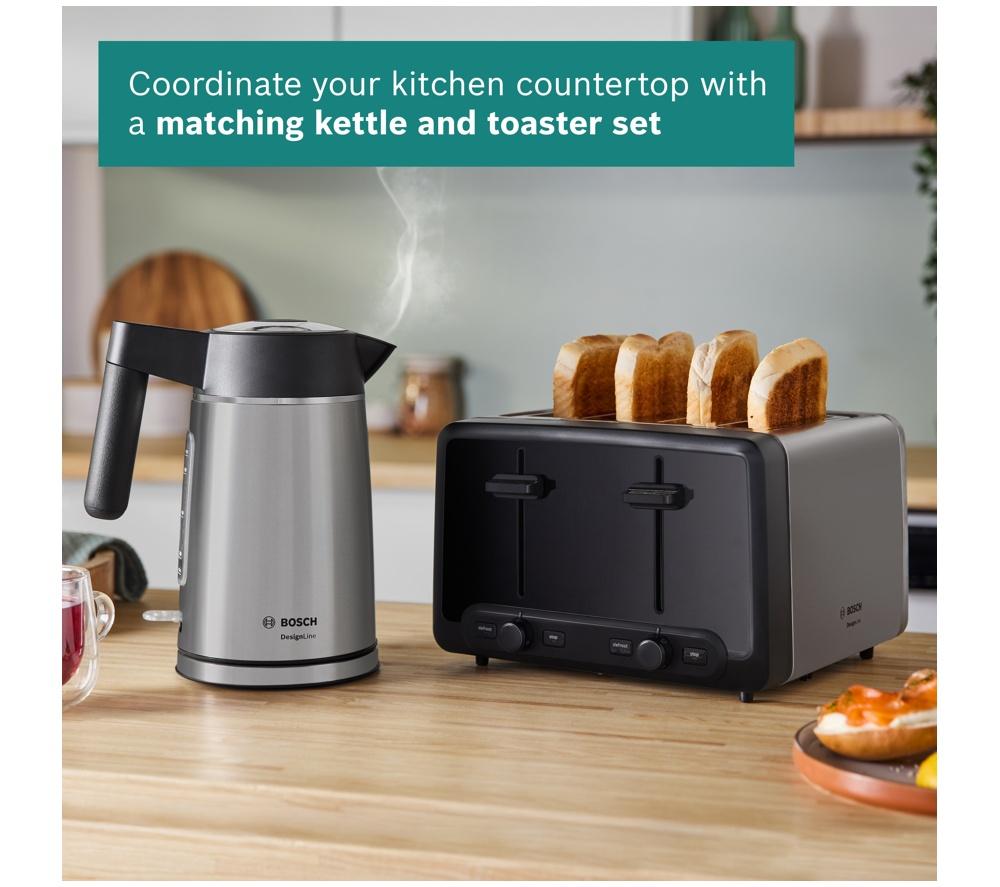 BOSCH DesignLine Ergo TWK5P480GB Cordless Jug Kettle - Black & Silver image number 10 of 10