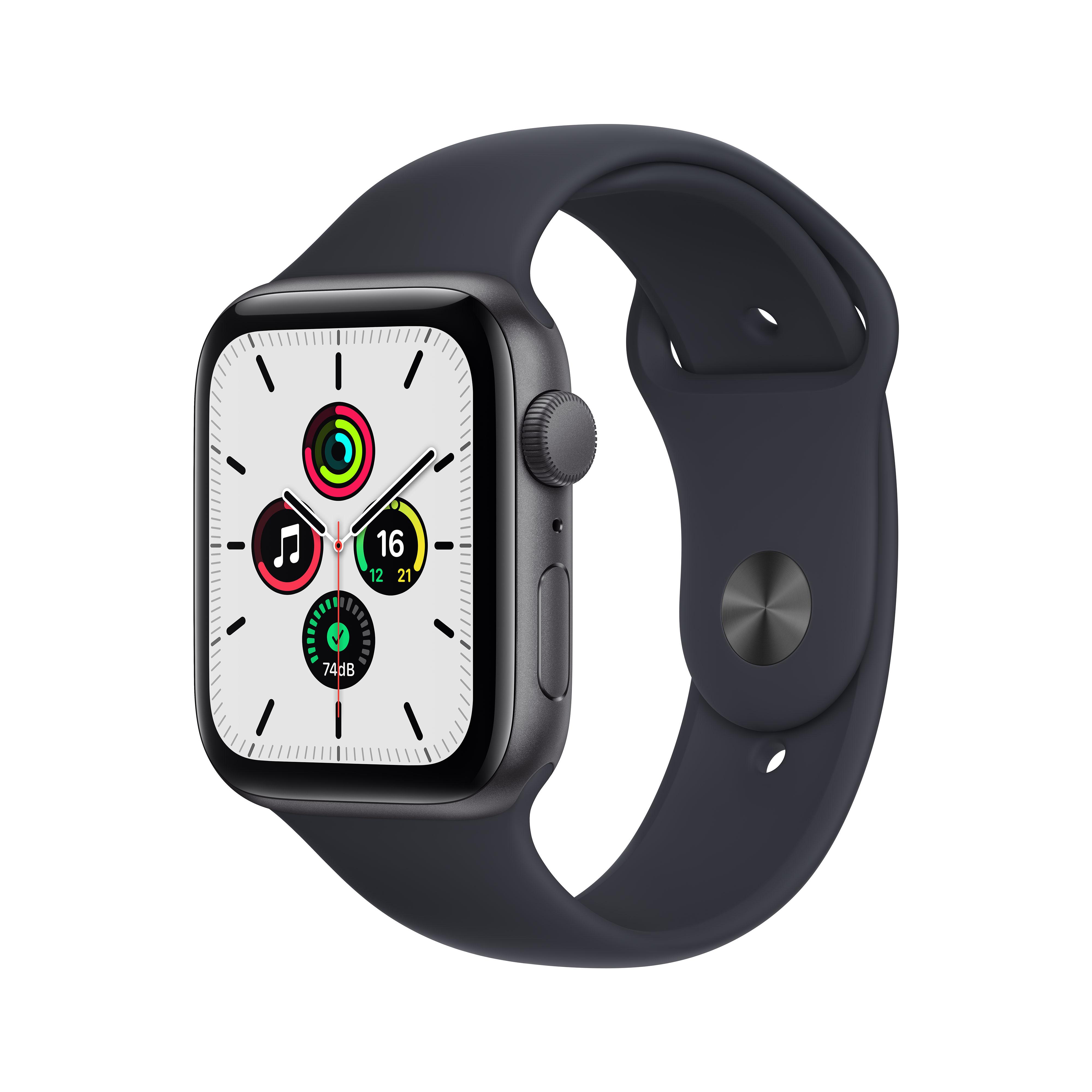 APPLE Watch SE - Space Grey Aluminium with Midnight Sports Band, 44 mm