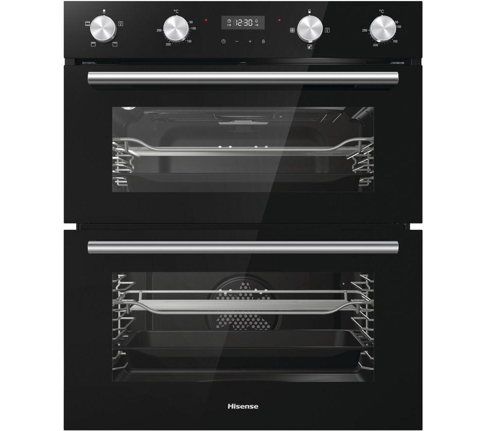 HISENSE BID75211BGUK Electric Built-under Double Oven - Black, Black