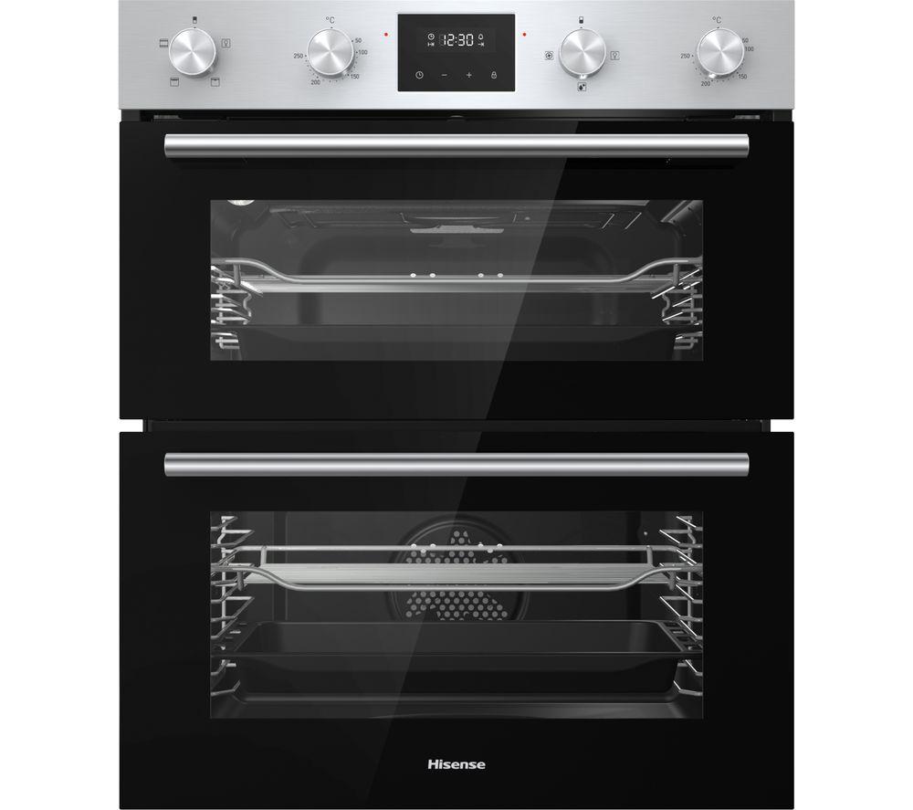 HISENSE BID75211XUK Electric Built-under Double Oven - Stainless Steel & Black, Stainless Steel