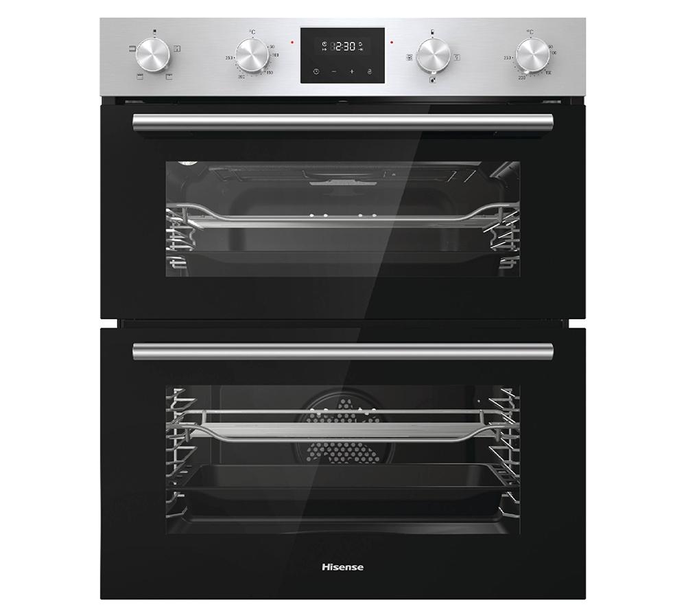 HISENSE BID75211XUK Electric Built-under Double Oven - Stainless Steel & Black, Stainless Steel