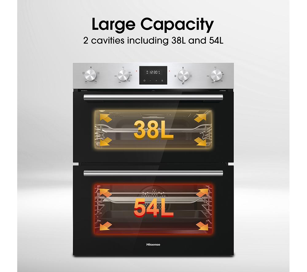 HISENSE BID75211XUK Electric Built-under Double Oven - Stainless Steel & Black image number 2 of 11