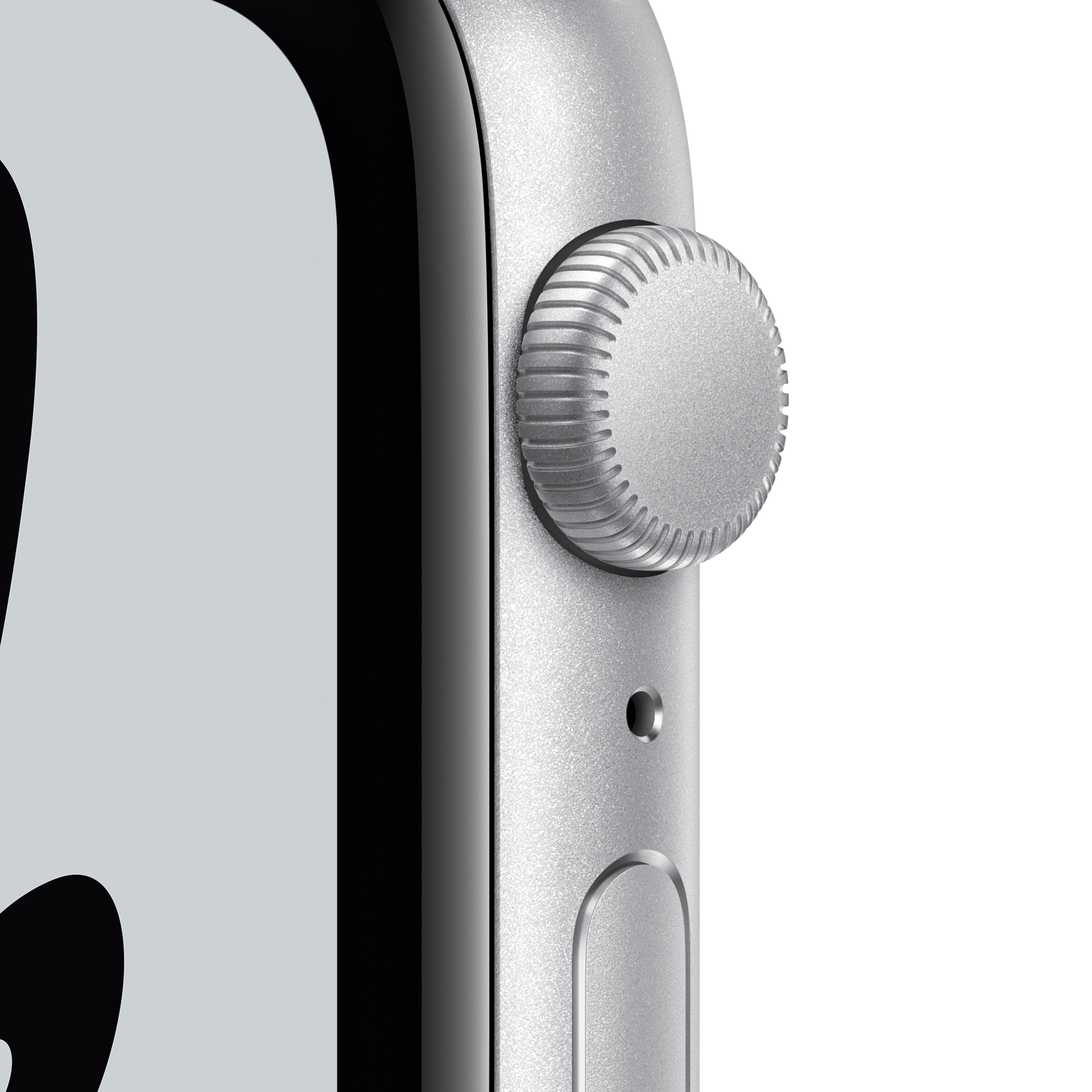 Buy APPLE Watch SE - Silver with Pure Platinum \u0026 Black Nike Sports Band, 44  mm | Currys