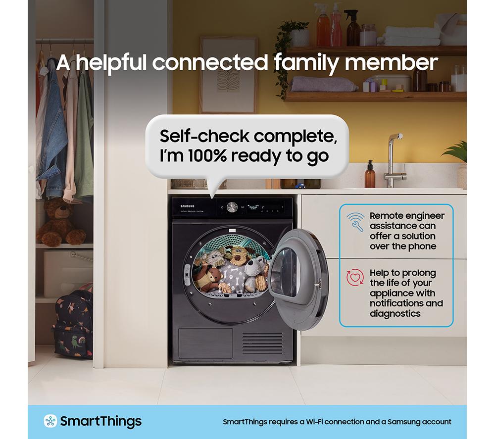 SAMSUNG Series 6 AI Energy DV90T6240LH/S1 WiFi-enabled 9 kg Heat Pump Tumble Dryer - White image number 10 of 11