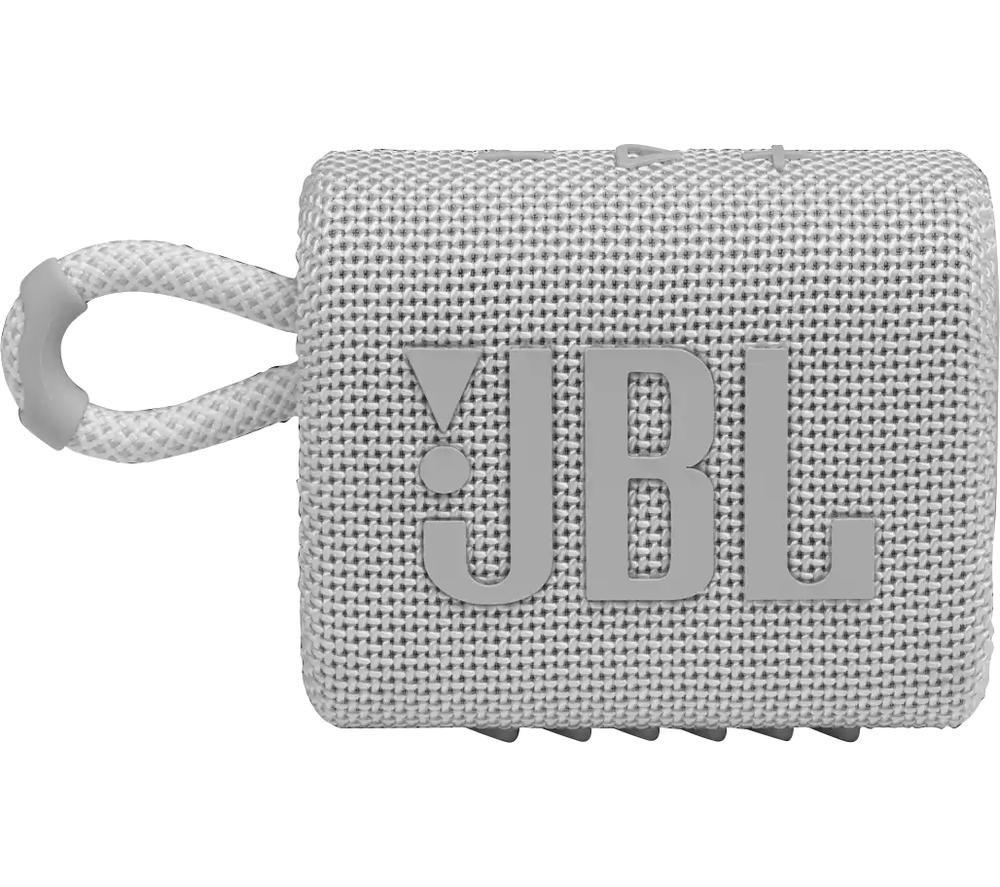JBL GO3 Portable Bluetooth Speaker - White, White