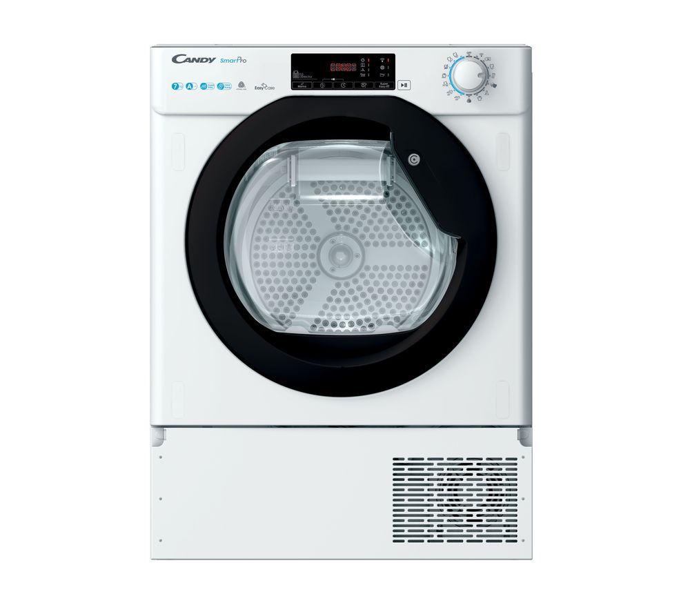 CANDY BCTD H7A1TBE-80 WiFi-enabled Integrated 7 kg Heat Pump Tumble Dryer, White,Black