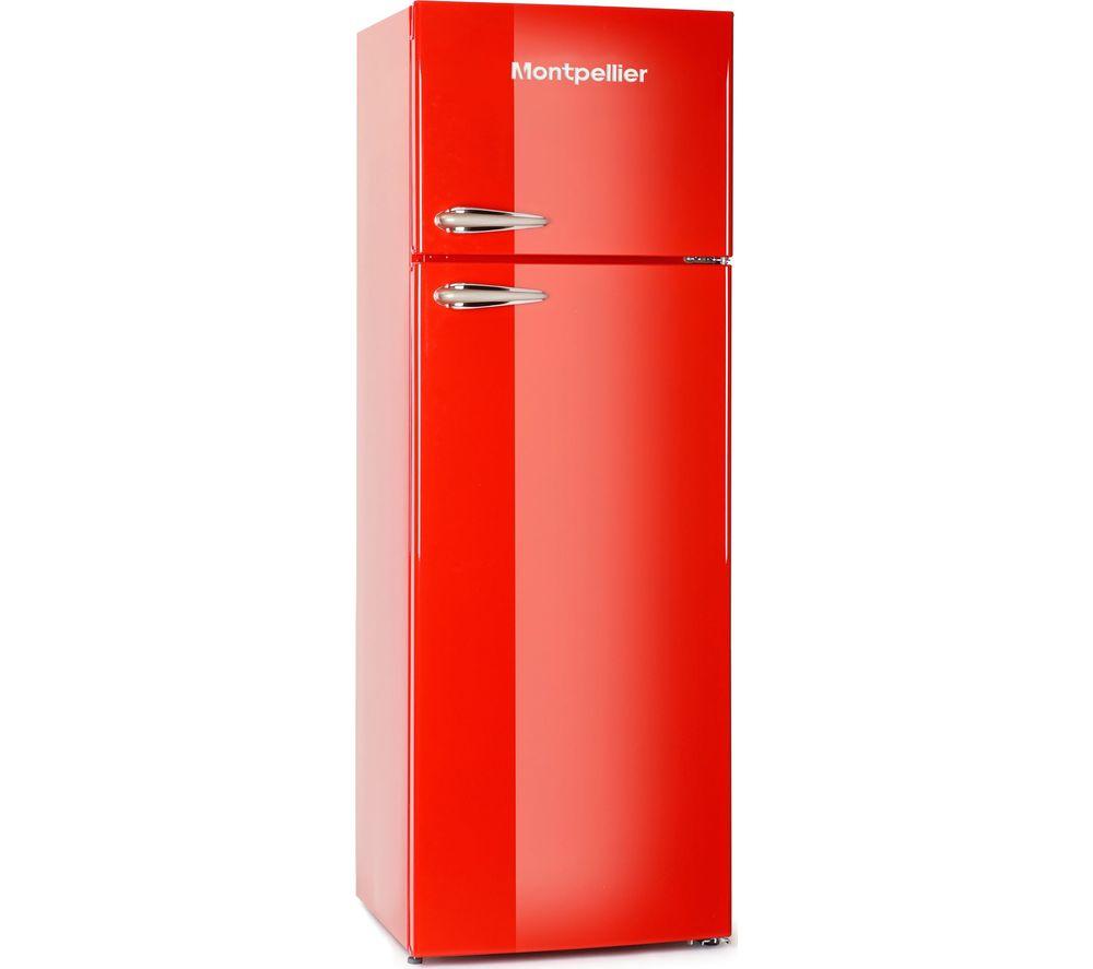MONTPELLIER Retro MAB346R 80/20 Fridge Freezer – Red, Red