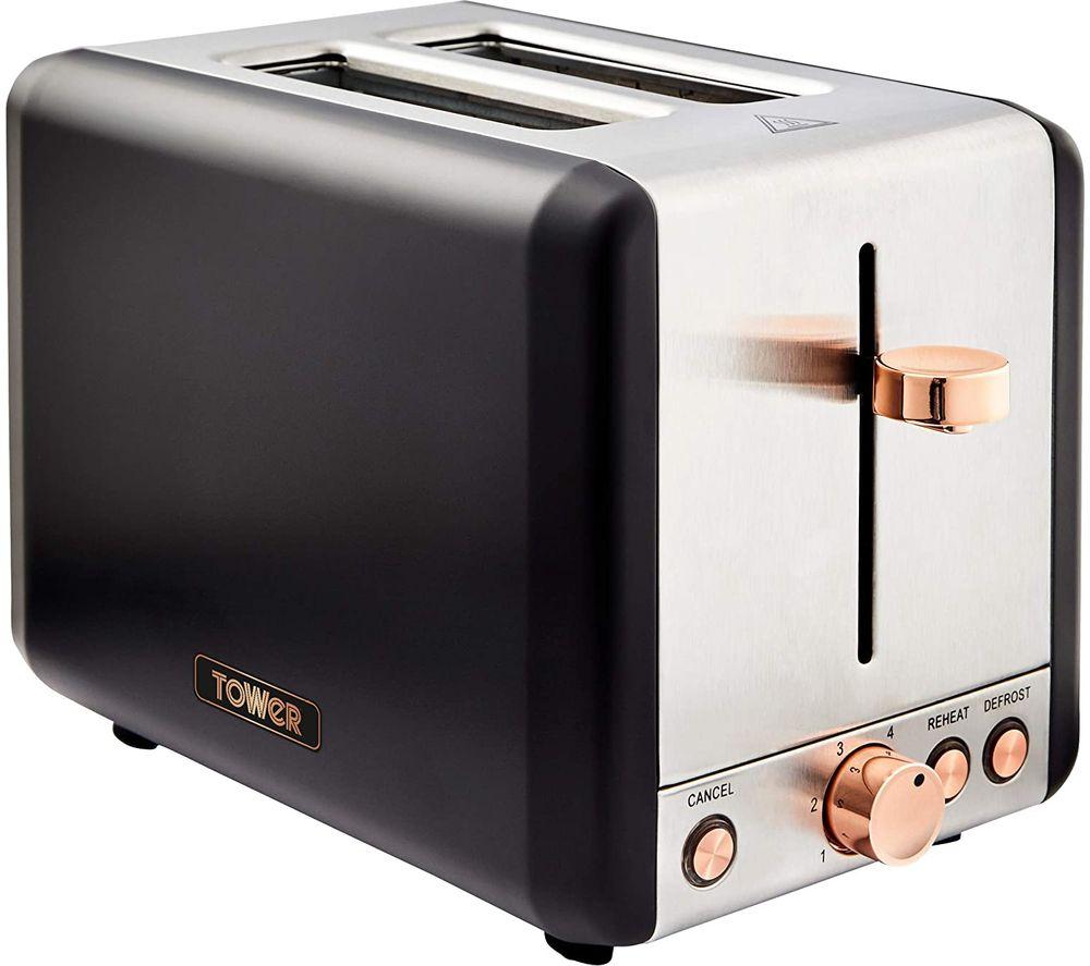 Tower Black Cavaletto 2-Slice Toaster T20036rg And Rose Gold - Image 3
