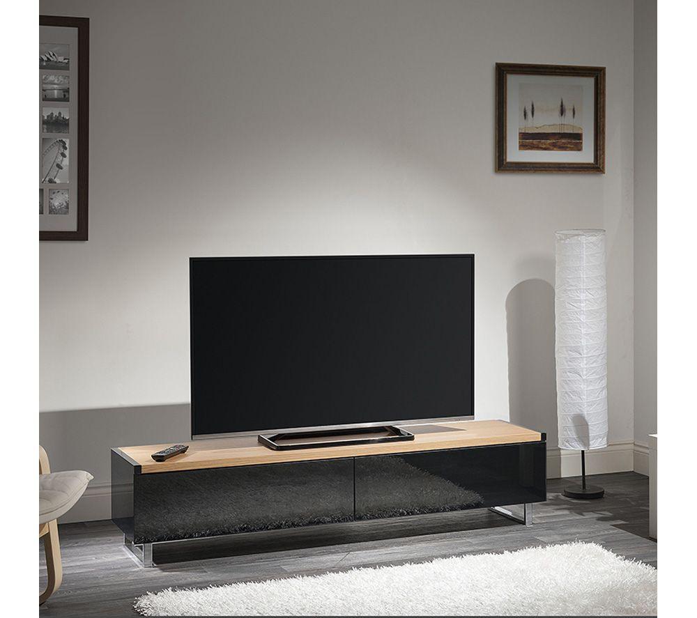 AVF Panorama 1600 mm TV Stand for up to 80" TVs &ndash; Light Oak & Grey Oak image number 3 of 6