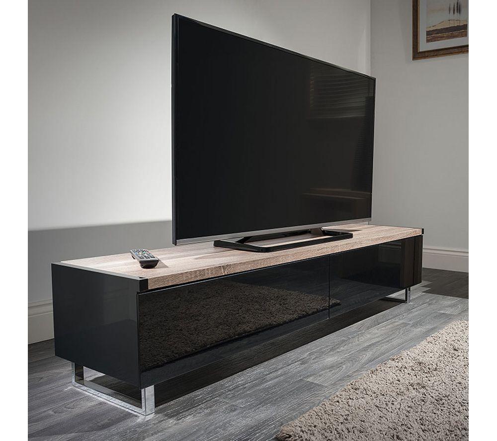 AVF Panorama 1600 mm TV Stand for up to 80" TVs &ndash; Light Oak & Grey Oak image number 4 of 6