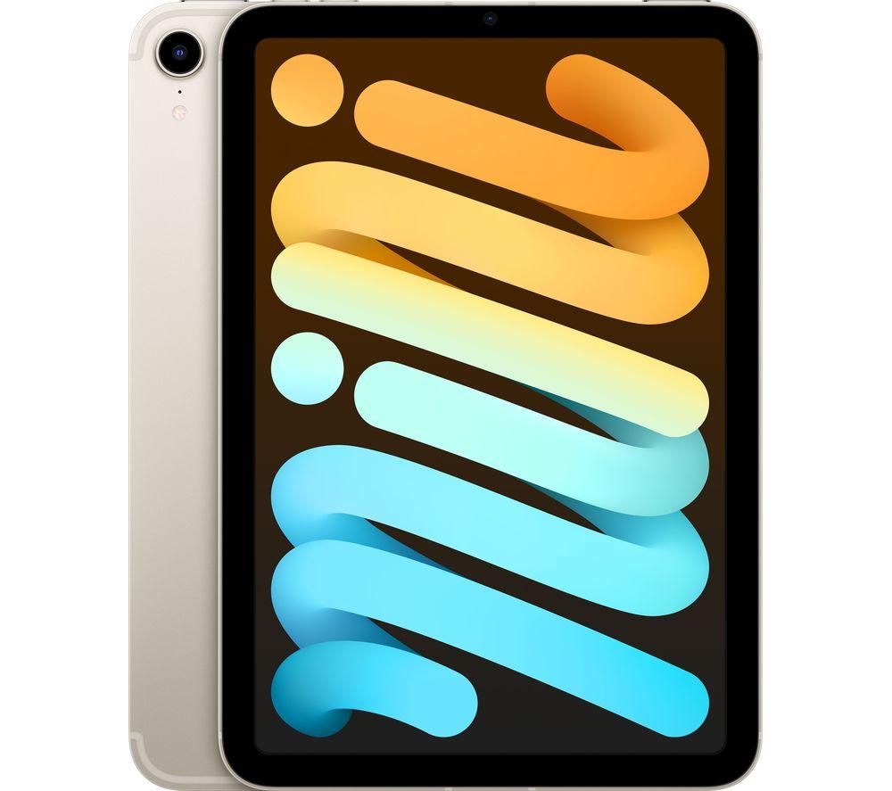 Image of APPLE 8.3" iPad mini Cellular (2021) - 256 GB, Starlight, Silver/Grey