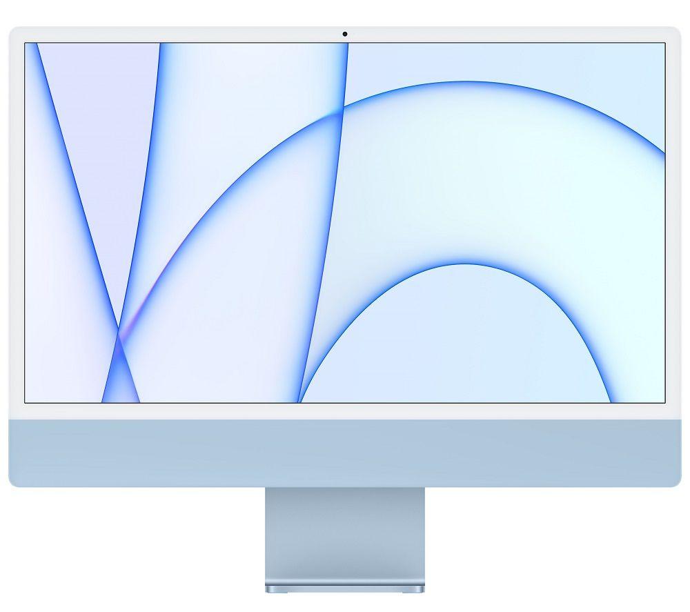 Image of Apple 24-inch iMac 4.5K, M1 chip, 8C CPU, 7C GPU, 8GB RAM, 256GB SSD - Blue
