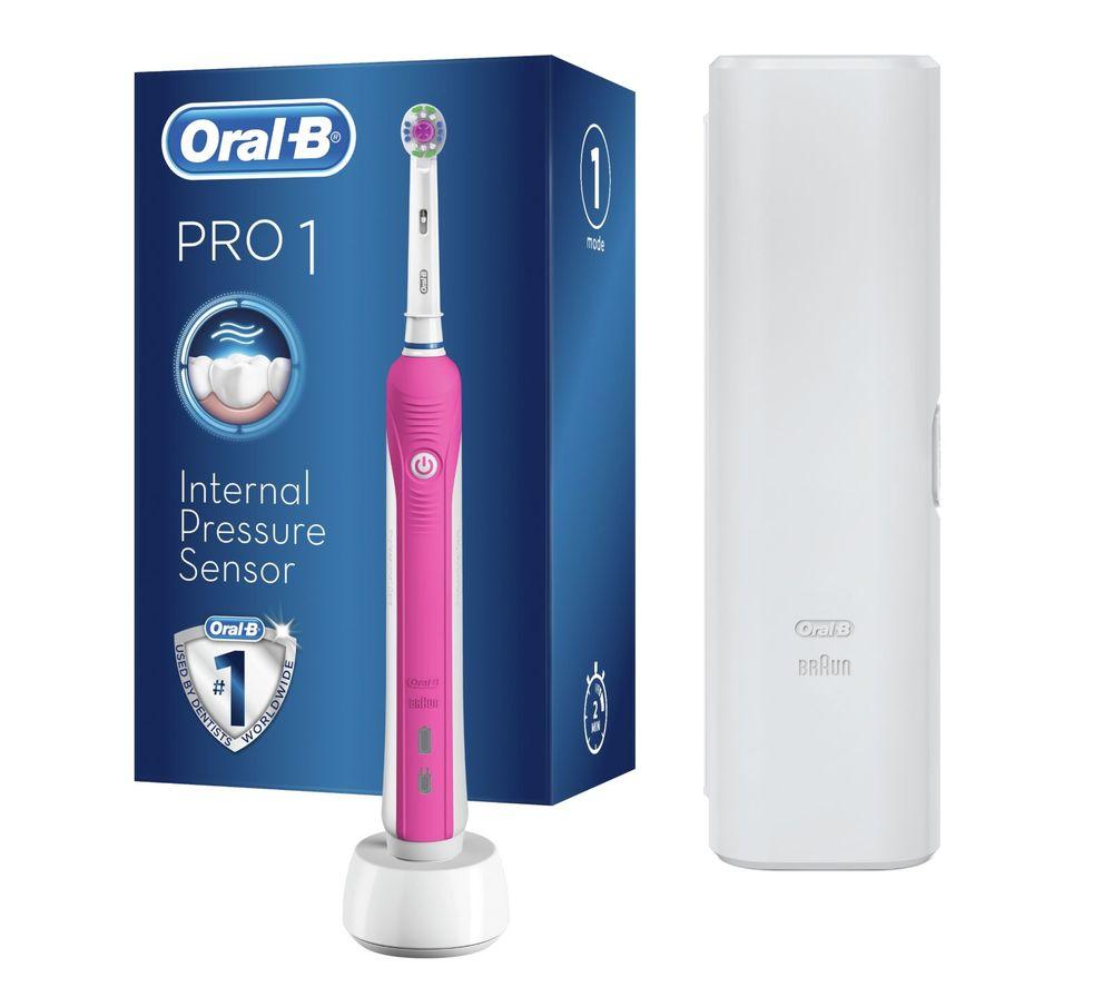 ORAL-B CrossAction Pro 1 680 Electric Toothbrush - Pink image number 2 of 3