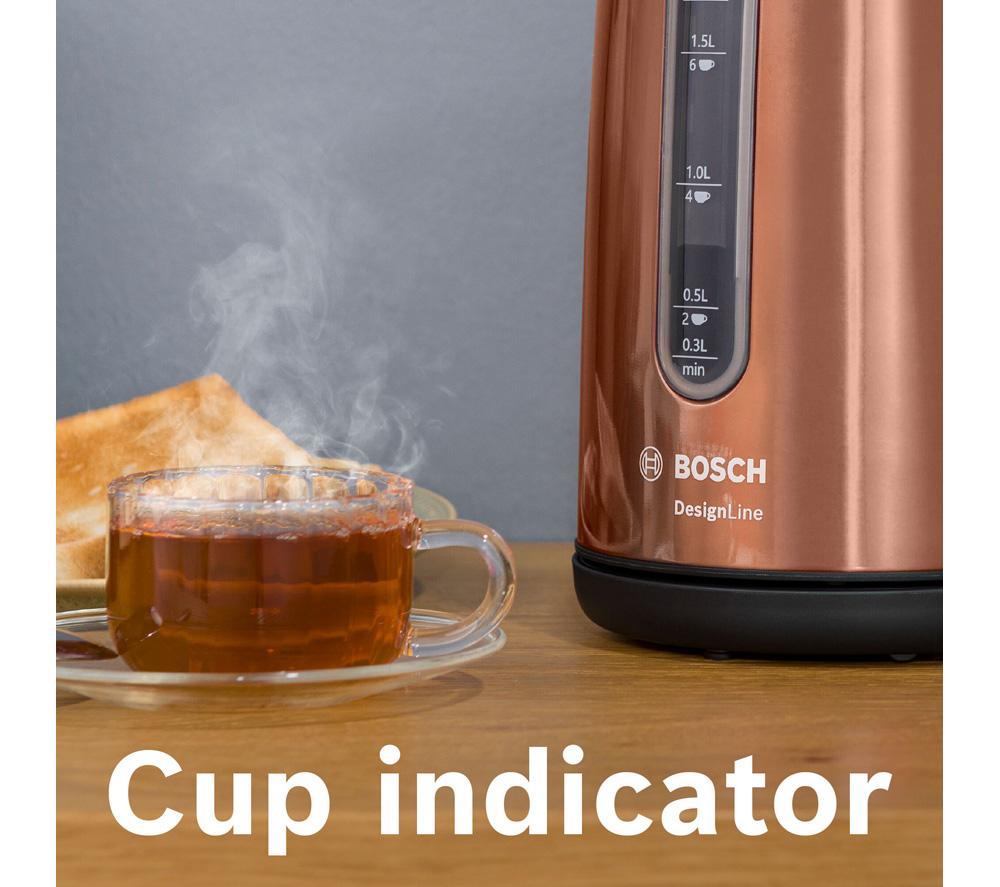 BOSCH DesignLine Plus TWK4P439GB Cordless Jug Kettle - Copper image number 5 of 11