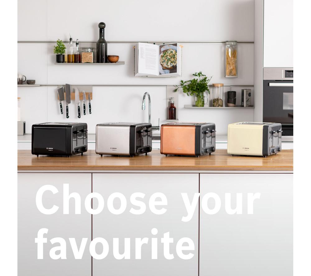 BOSCH DesignLine Plus TAT4P449GB 4-Slice Toaster - Copper image number 2 of 10