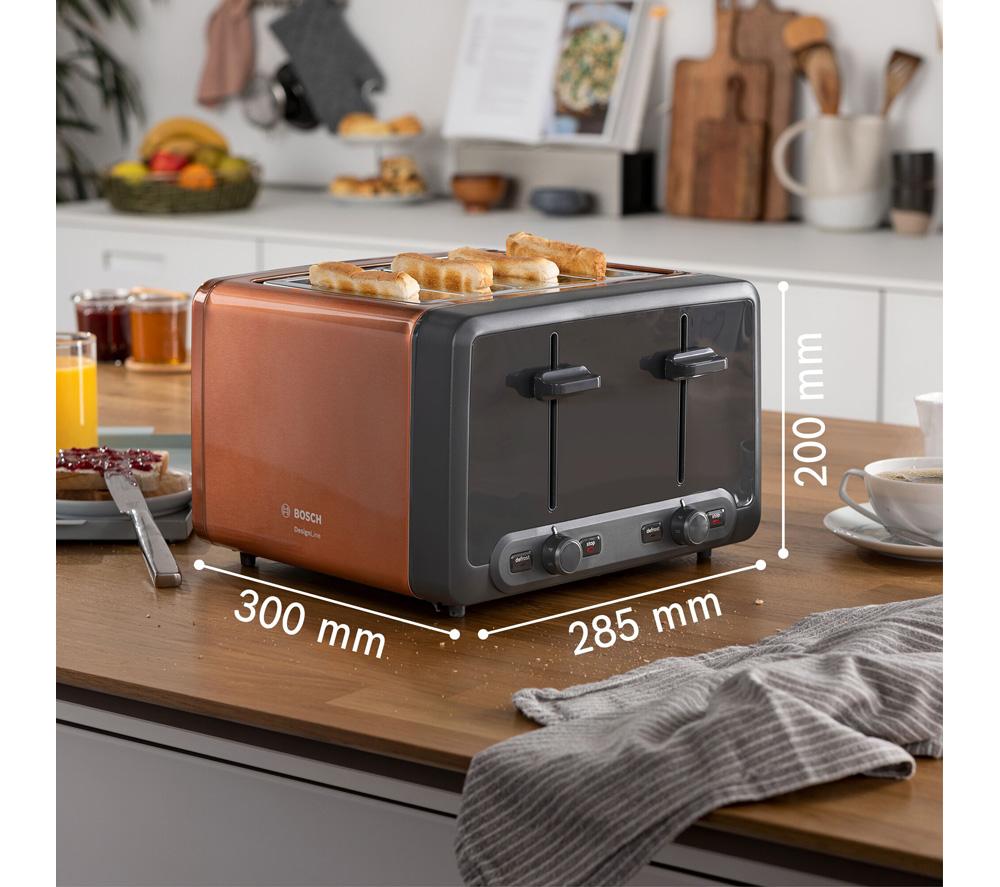 Buy BOSCH DesignLine Plus TAT4P449GB 4-Slice Toaster Copper Currys