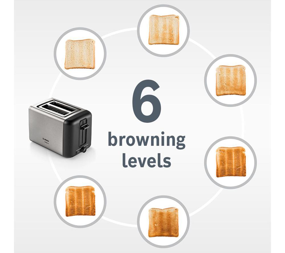 BOSCH DesignLine Plus TAT4P449GB 4-Slice Toaster - Copper image number 5 of 10