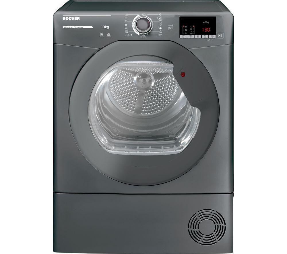 HOOVER H-Dry 300 HLE C9DRGR WiFi-enabled 9kg Condenser Tumble Dryer - Graphite, Silver/Grey