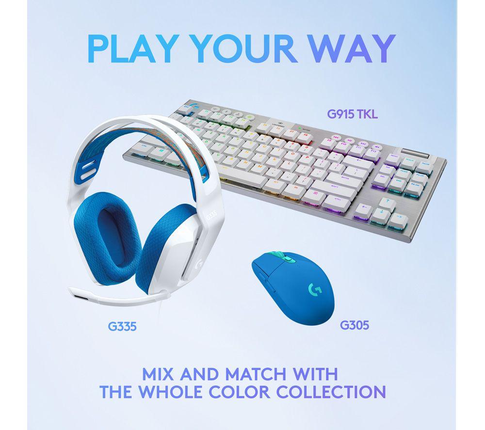 LOGITECH G335 Gaming Headset - White & Blue image number 2 of 11