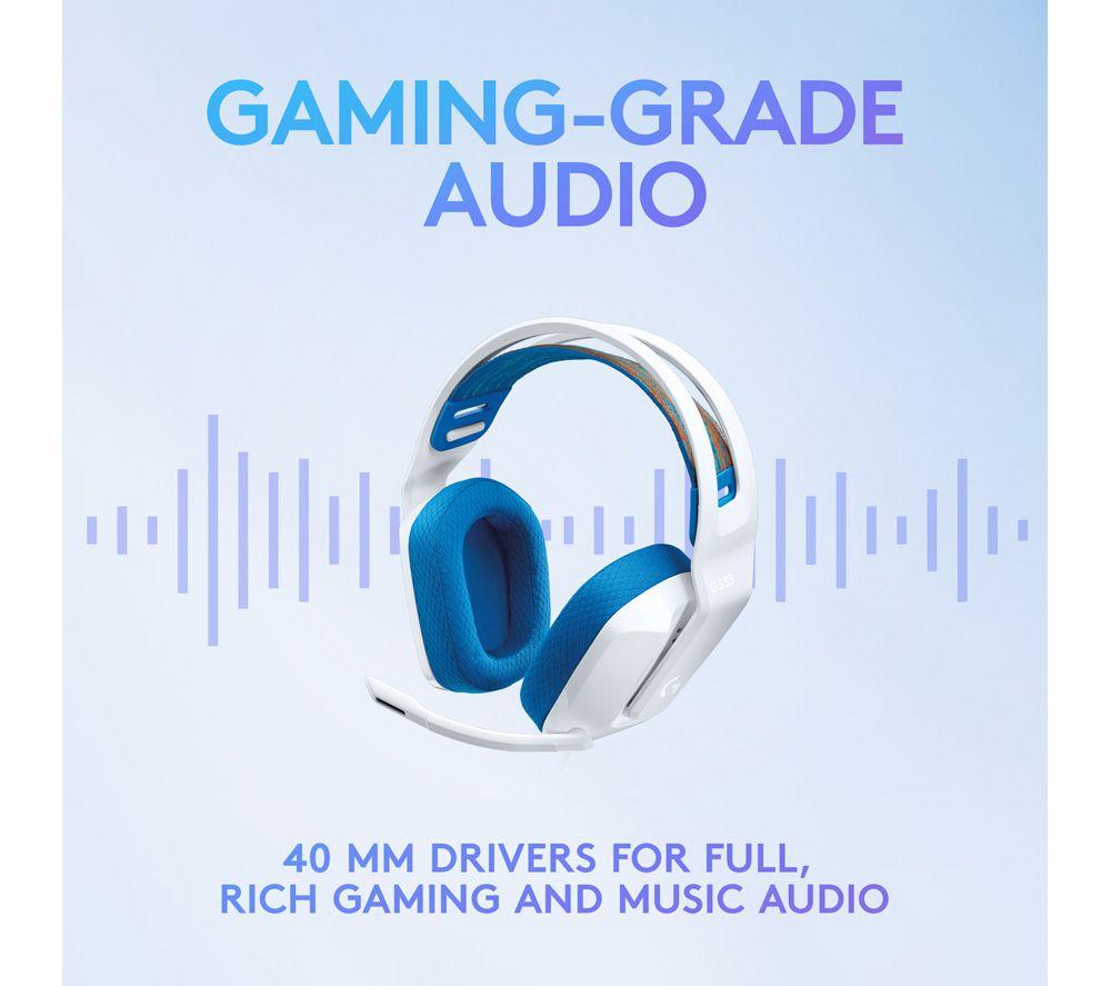 LOGITECH G335 Gaming Headset - White & Blue image number 4 of 11
