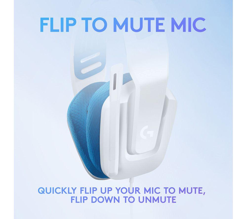LOGITECH G335 Gaming Headset - White & Blue image number 9 of 11