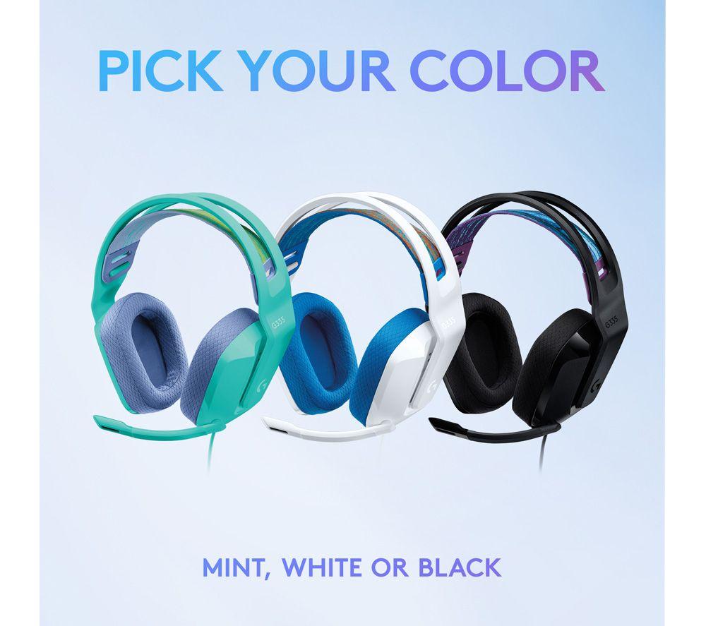 LOGITECH G335 Gaming Headset - White & Blue image number 11 of 11