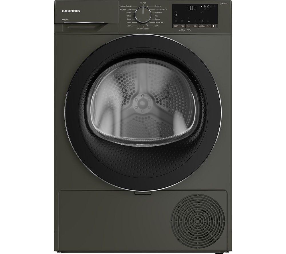 GRUNDIG GT54923CG 9 kg Heat Pump Tumble Dryer - Graphite, Silver/Grey