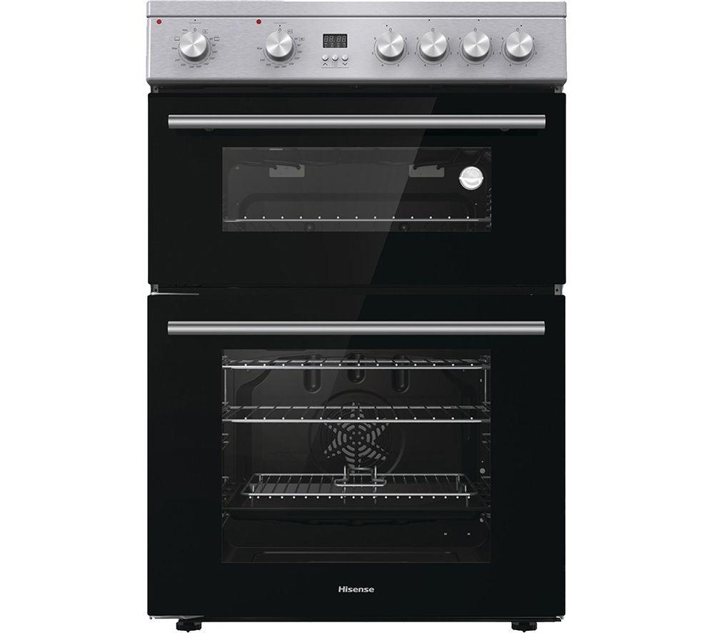 HISENSE HDE3211BXUK 60 cm Electric Ceramic Cooker – Black & Stainless Steel, Stainless Steel