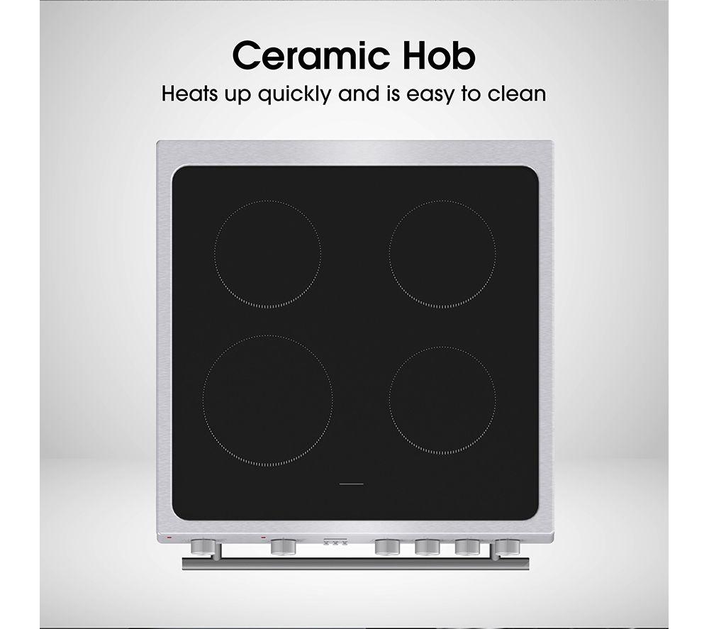 HISENSE HDE3211BXUK 60 cm Electric Ceramic Cooker - Black & Stainless Steel image number 4 of 14