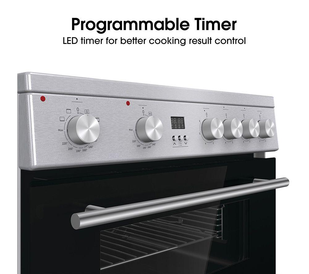 HISENSE HDE3211BXUK 60 cm Electric Ceramic Cooker - Black & Stainless Steel image number 7 of 14
