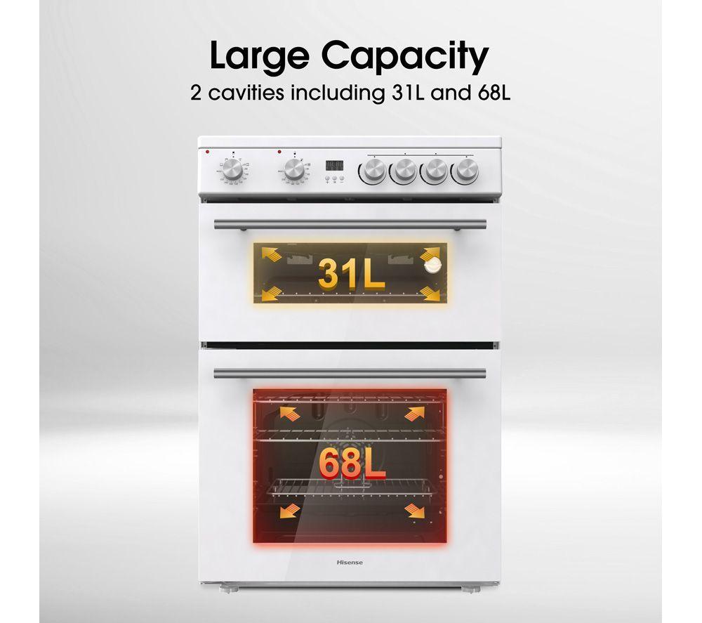 HISENSE HDE3211BWUK 60 cm Electric Ceramic Cooker - White image number 15 of 18