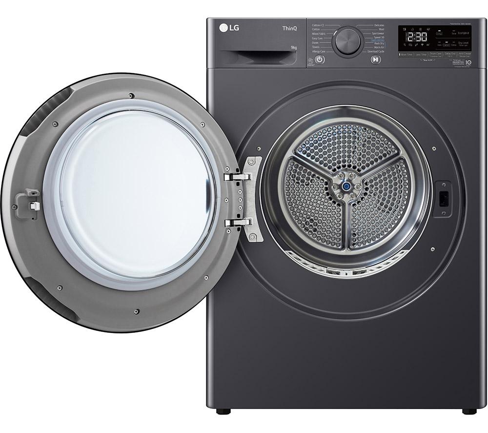 LG Series 4 ThinQ FDV709GN WiFi-enabled 9 kg Heat Pump Tumble Dryer - Slate Grey image number 2 of 16