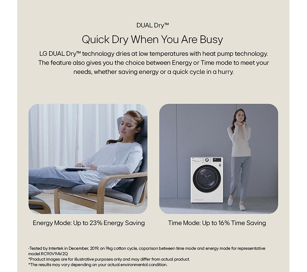 LG Series 4 ThinQ FDV709GN WiFi-enabled 9 kg Heat Pump Tumble Dryer - Slate Grey image number 4 of 16