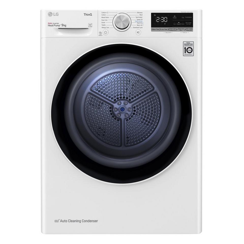 LG Series 4 ThinQ FDV709W WiFi-enabled 9 kg Heat Pump Tumble Dryer - White