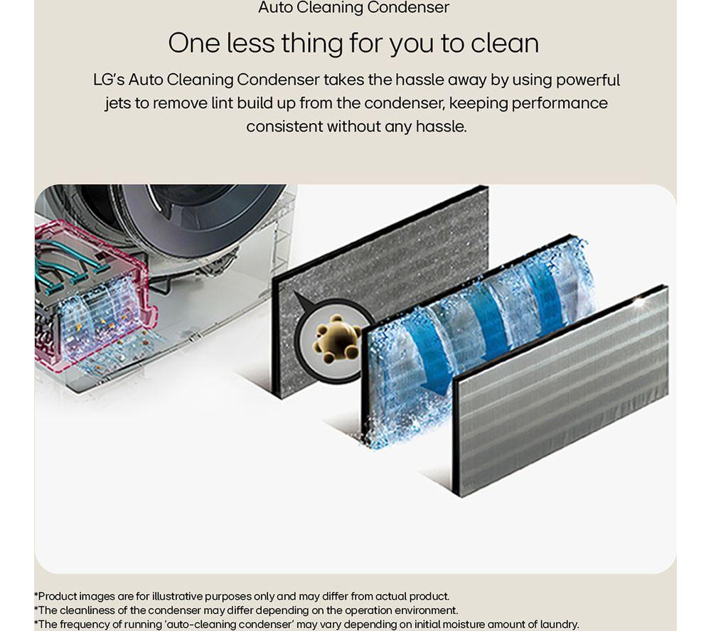 LG Series 4 ThinQ FDV709W WiFi-enabled 9 kg Heat Pump Tumble Dryer - White image number 11 of 16
